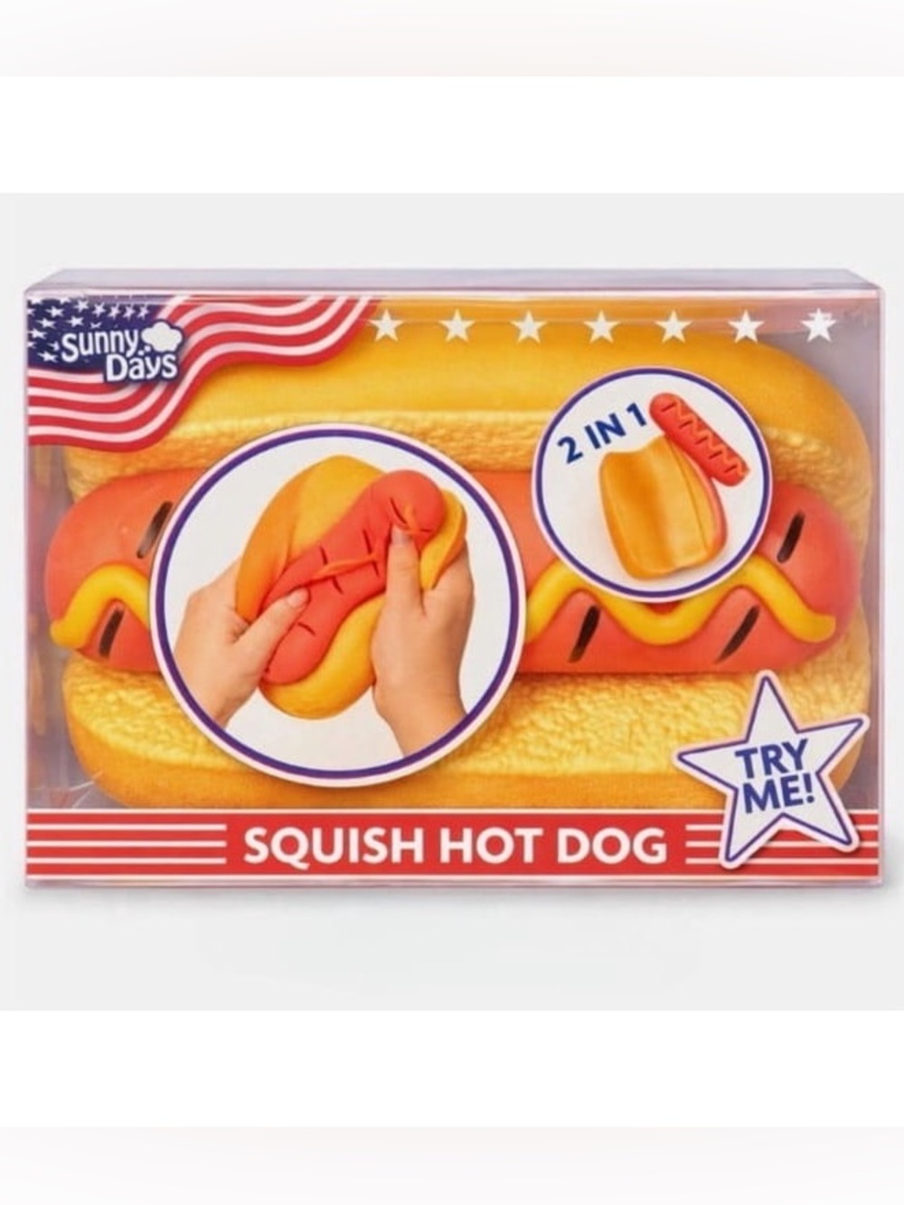 Sunny Days Jumbo Hot Dog Squishy Tool, Squeezy Two-Piece